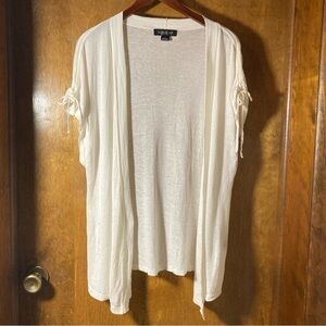August Silk Duster Women’s L Cream Indie Hippie Lightweight Boho